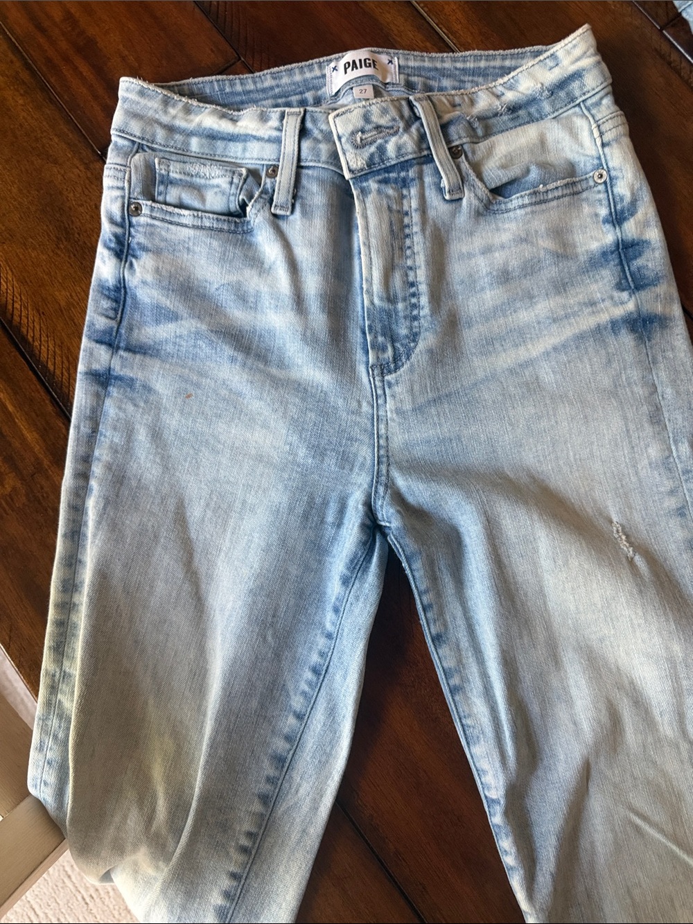 PAIGE Light Wash Men's Slim Straight Jeans
